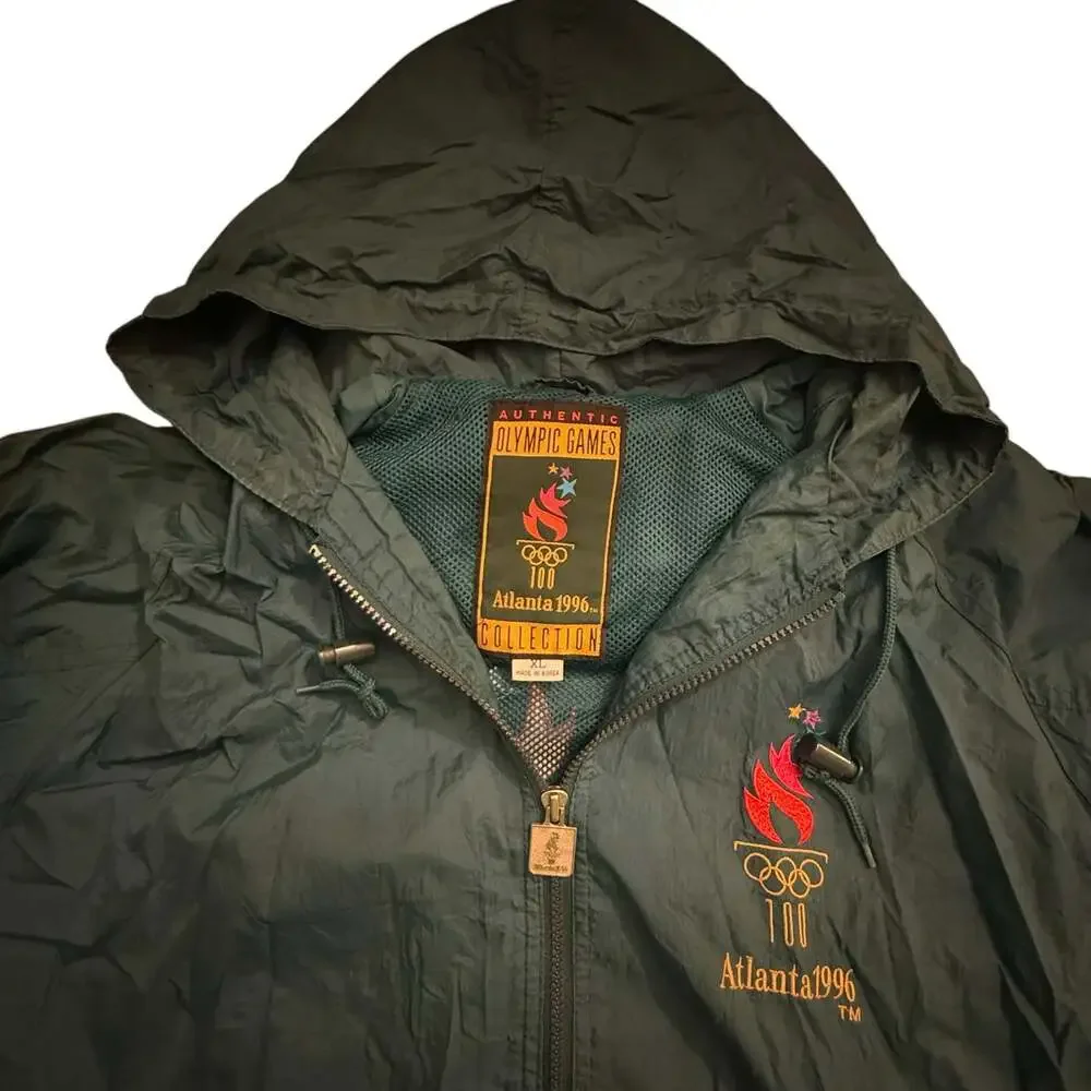 Vintage 1996 Atlanta Olympic Games Logo 7 Collection Hooded Windbreaker Jacket